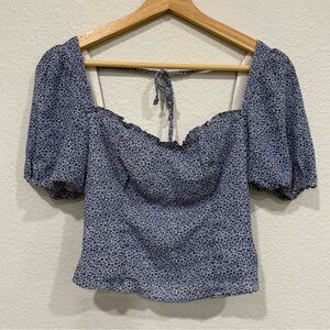 Abercrombie & Fitch Blue Ditzy Floral Blouse